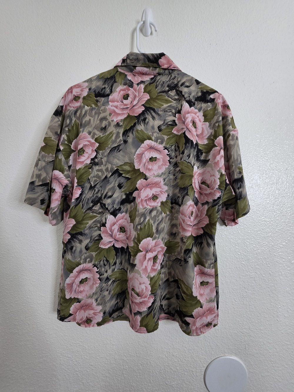 Vintage Joan Walters Womens Floral Short Sleeve Button Down Shirt Top Size L - Picture 12 of 12